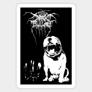 Dark Bulldog Throne // Black Metal Punk Design Magnet